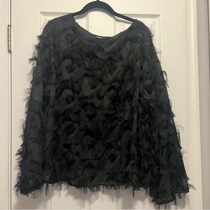 SHEIN Curve Fuzzy Drop Shoulder Top 1X